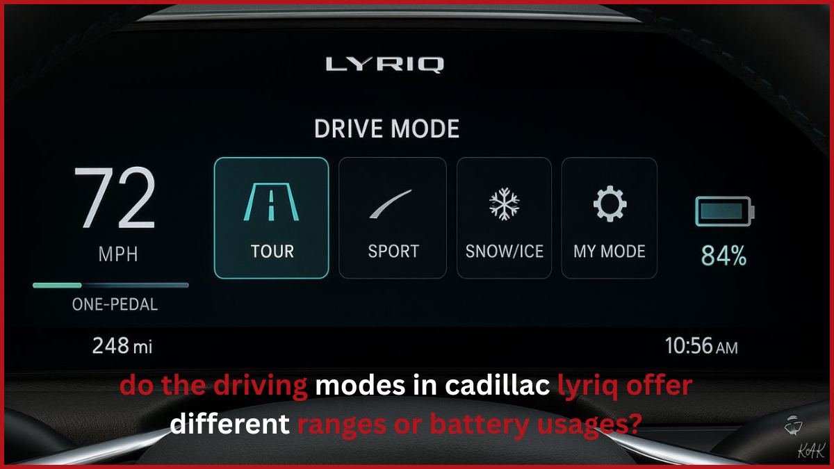 do the driving modes in cadillac lyriq offer different ranges or battery usages?